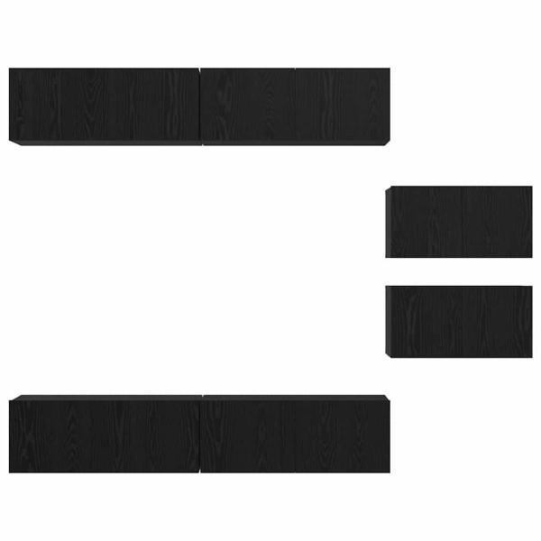 TV-Schränke mit Speicher mit Tür 6 pcs Schwarz Eiche 80 x 30 x 30,5 cm
