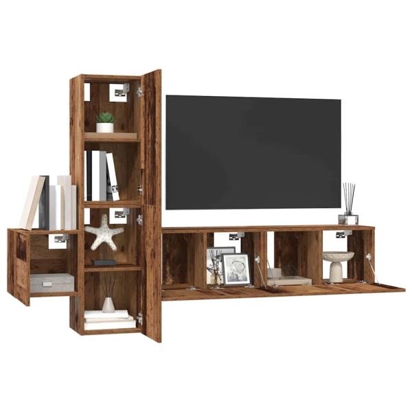 TV-Schrank-Set 5 pcs Altes Holz Mittel 181 x 30 x 120 cm