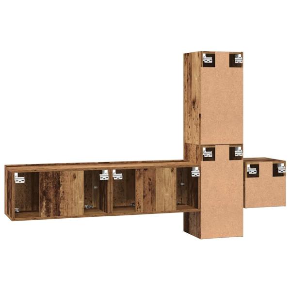TV-Schrank-Set 5 pcs Altes Holz Mittel 181 x 30 x 120 cm