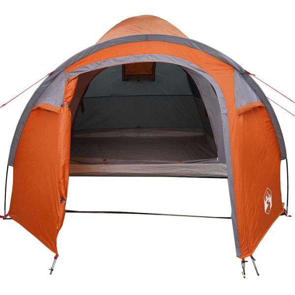 Kuppelzelt mit Dach mit Speicher Grau und Orange 384 x 254 x 170 cm