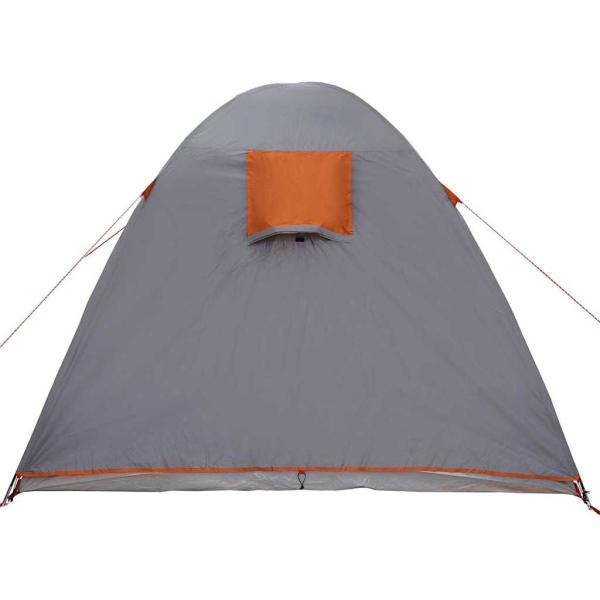 Kuppelzelt mit Dach mit Speicher Grau und Orange 384 x 254 x 170 cm