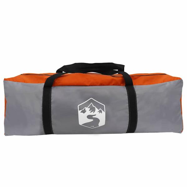Kuppelzelt mit Dach mit Speicher Grau und Orange 384 x 254 x 170 cm