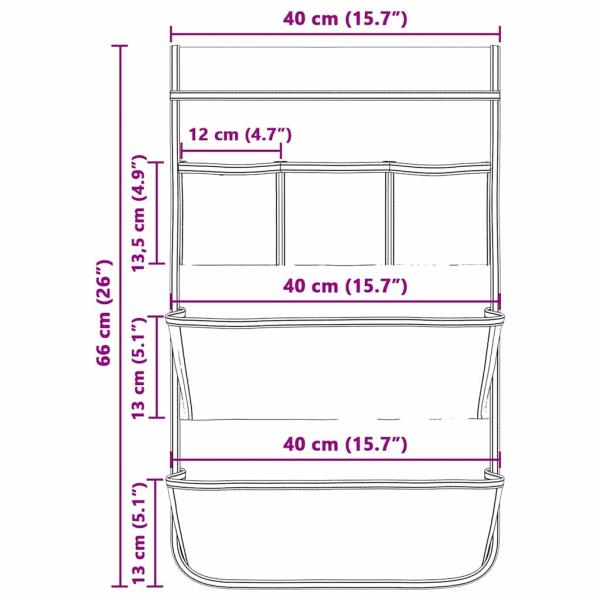 Aufbewahrungstasche mit Speicher Grau 66 x 40 cm Oxford