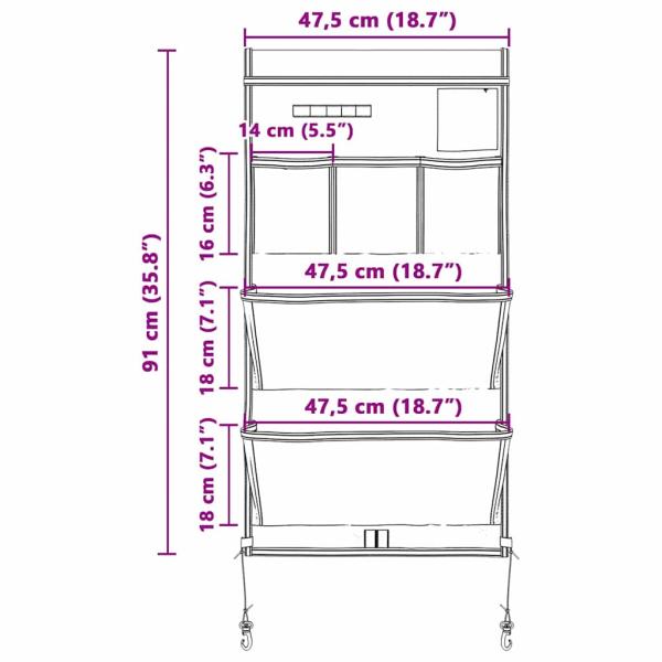Aufbewahrungstasche mit Speicher 91 x 47.5 cm Oxford-Gewebe