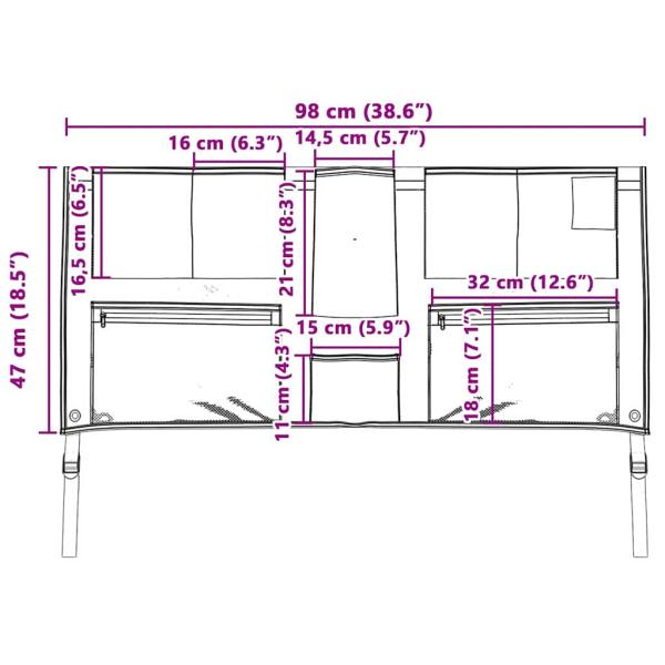 Aufbewahrungstasche mit Speicher 98 x 47 cm Oxford-Gewebe