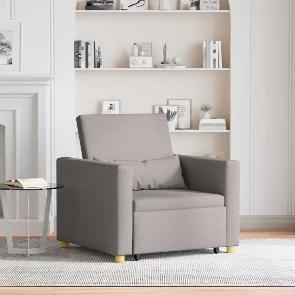 ARDEBO.de - 3-in-1 Einzelsofa Bett umwandelbar Taupe Stoff