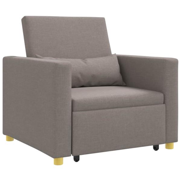 3-in-1 Einzelsofa Bett umwandelbar Taupe Stoff