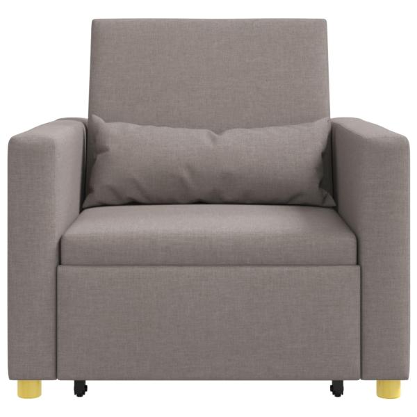 3-in-1 Einzelsofa Bett umwandelbar Taupe Stoff