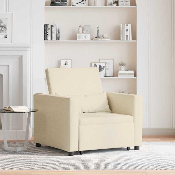 ARDEBO.de - 3-in-1 Einzelsofa-Bett konvertierbar Creme Stoff