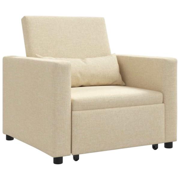 3-in-1 Einzelsofa-Bett konvertierbar Creme Stoff