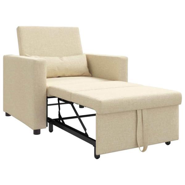 3-in-1 Einzelsofa-Bett konvertierbar Creme Stoff
