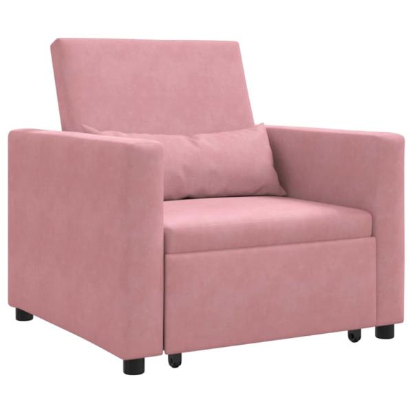 3-in-1 Schlafsofa Rosa Samt
