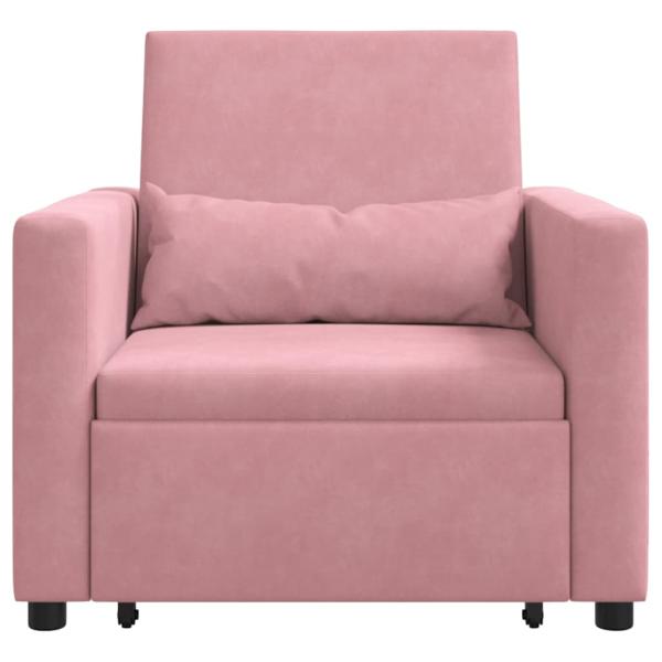 3-in-1 Schlafsofa Rosa Samt