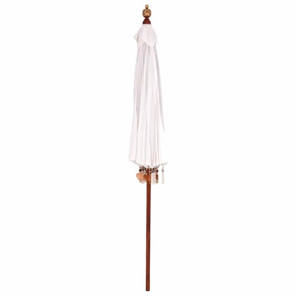 Sonnenschirm Creme x 250 cm Baumwolle und Massivholz