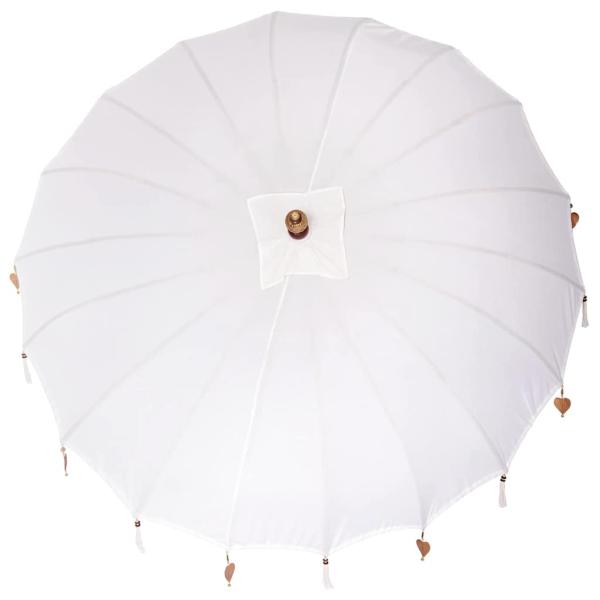 Sonnenschirm Creme x 250 cm Baumwolle und Massivholz