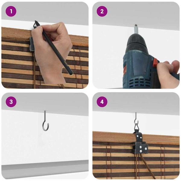 Fensterjalousien und -schattierungen Braun 110 x 220 cm Bambus