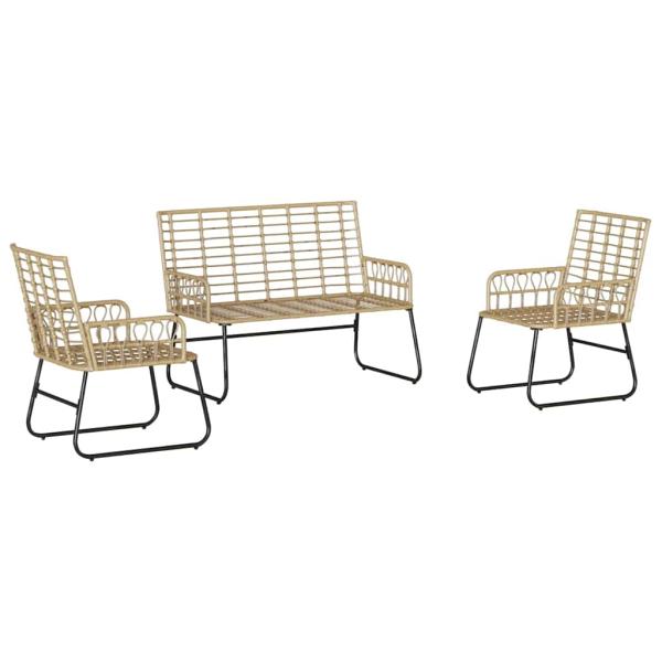 Garten Essgruppe 3 pcs Schwarz, Anthrazit 113 x 69 x 83 cm