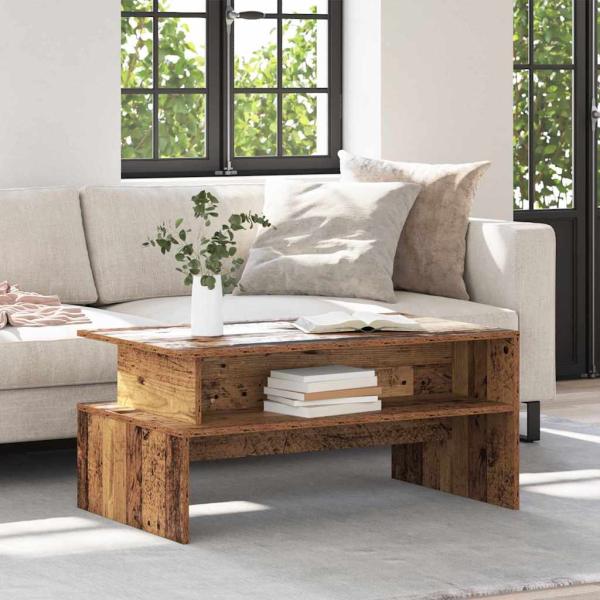 ARDEBO.de - Couchtisch mit Regal Sonstiges mit Speicher Altholz 90 x 55 x 42,5 cm Holzwerkstoff