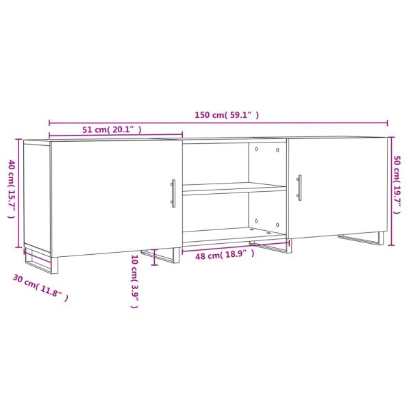 TV-Schrank Räuchereiche 150x30x50 cm Holzwerkstoff