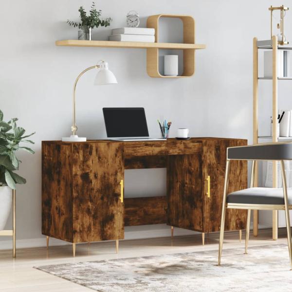 ARDEBO.de - Schreibtisch Räuchereiche 140x50x75 cm Holzwerkstoff