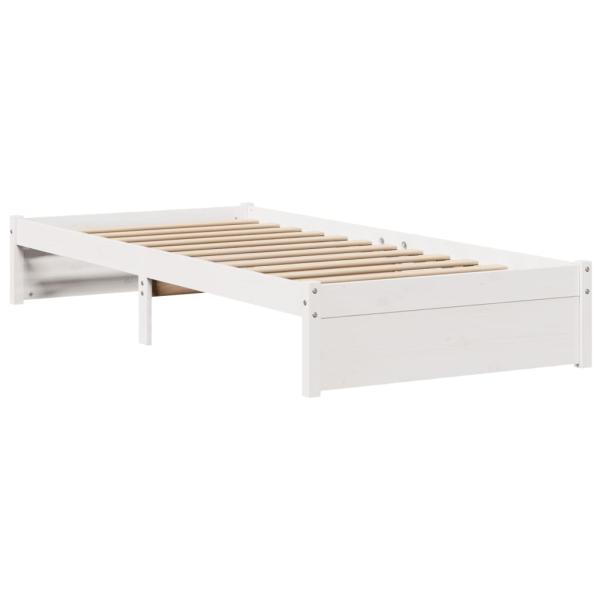 Bettgestell mit Kopfteil ohne Matratze Weiß 90x200 cm
