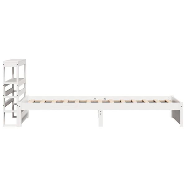 Bettgestell mit Kopfteil ohne Matratze Weiß 90x200 cm