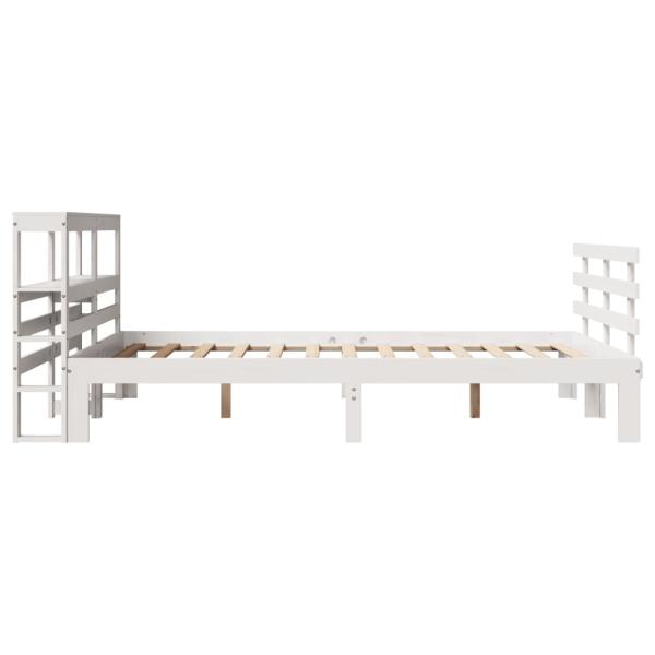 Bettgestell mit Kopfteil ohne Matratze Weiß 120x200 cm