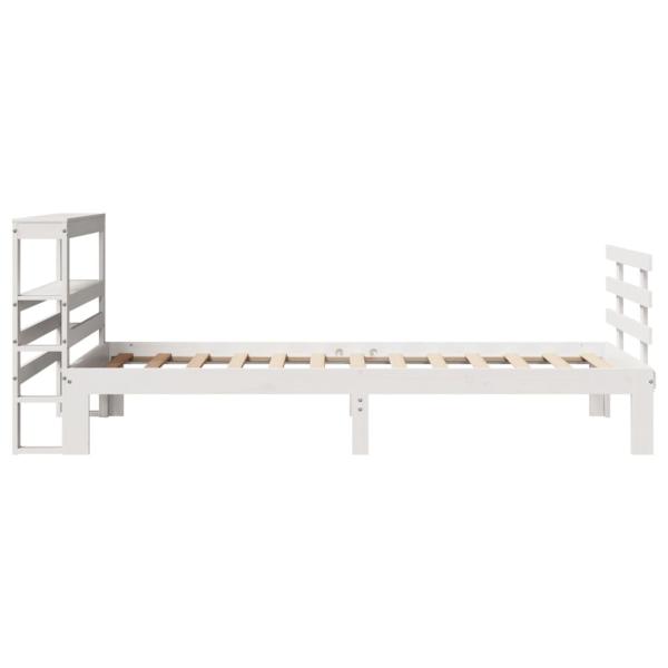 Bettgestell mit Kopfteil ohne Matratze Weiß 90x200 cm