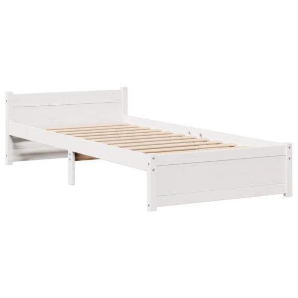 Bettgestell mit Kopfteil ohne Matratze Weiß 100x200 cm