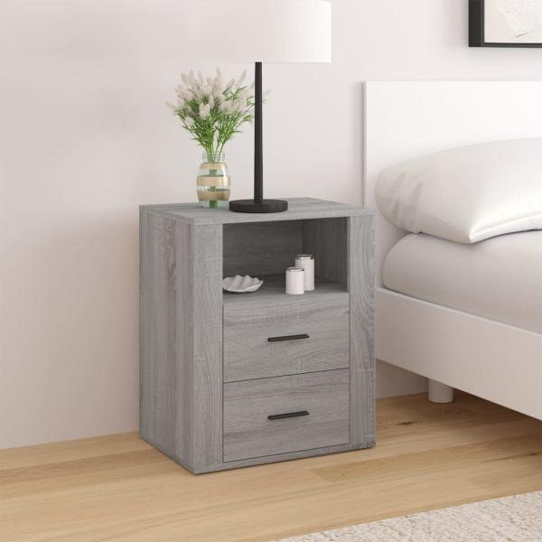 ARDEBO.de - Nachttisch Grau Sonoma 50x36x60 cm Holzwerkstoff
