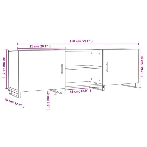 TV-Schrank Grau Sonoma 150x30x50 cm Holzwerkstoff