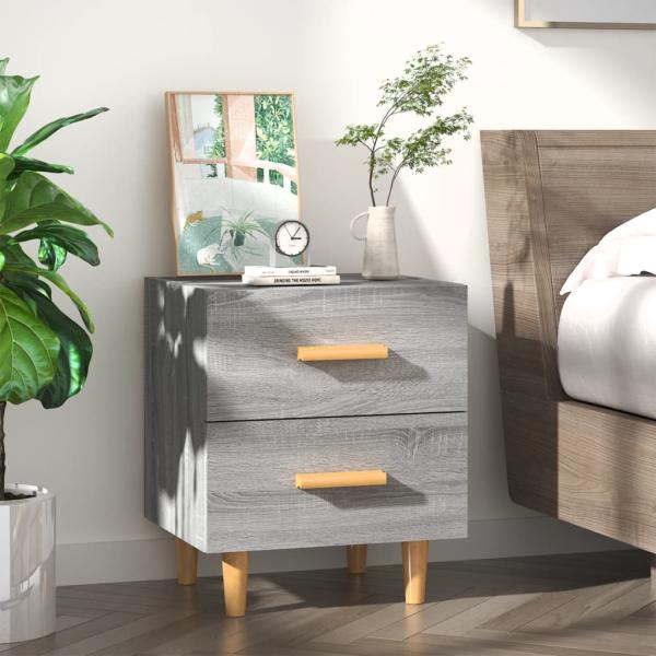 ARDEBO.de - Nachttisch Grau Sonoma 40x35x47,5 cm