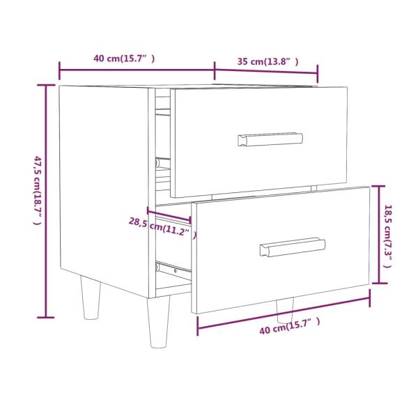 Nachttisch Grau Sonoma 40x35x47,5 cm