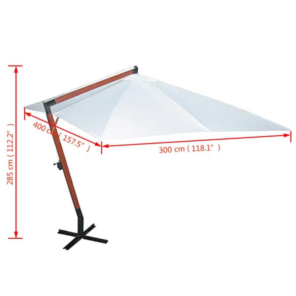 Sonnenschirm 300x400 cm Weiß