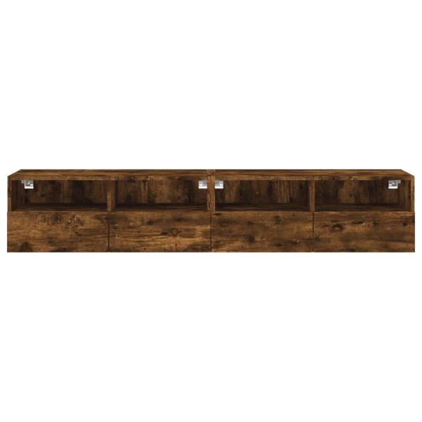 TV-Wandschränke 2 Stk. Räuchereiche 80x30x30 cm Holzwerkstoff