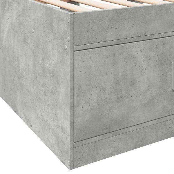 Tagesbett mit Schubladen ohne Matratze Betongrau 90x200 cm
