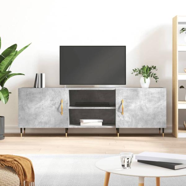 ARDEBO.de - TV-Schrank Betongrau 150x30x50 cm Holzwerkstoff