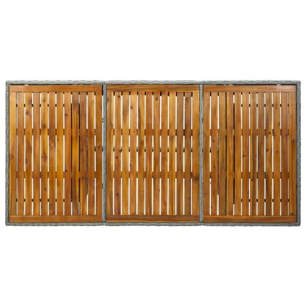 9-tlg. Garten-Essgruppe mit Auflagen Poly Rattan Hellgrau