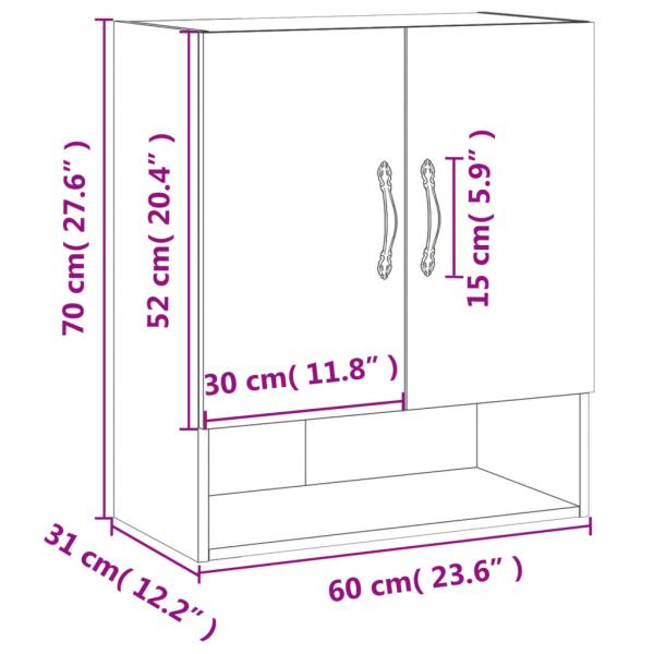 Wandschrank Räuchereiche 60x31x70 cm Holzwerkstoff
