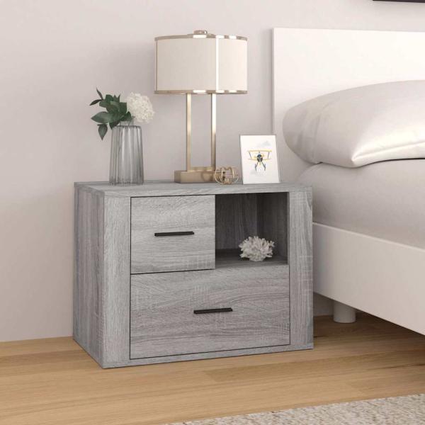 ARDEBO.de - Nachttisch Grau Sonoma 60x36x45 cm Holzwerkstoff