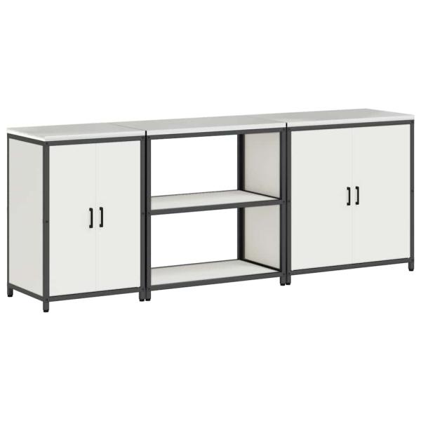 Küchenaufbewahrungsset mit Regal Sonstiges mit Speicher mit Tür 3 pcs Weiß 210 x 50 x 92 cm