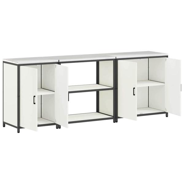 Küchenaufbewahrungsset mit Regal Sonstiges mit Speicher mit Tür 3 pcs Weiß 210 x 50 x 92 cm