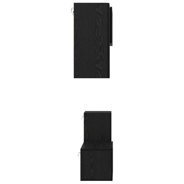 TV-Cabinet-Set mit Regal mit Speicher mit Tür 4 pcs Schwarz Eiche 60 x 30 x 30 cm