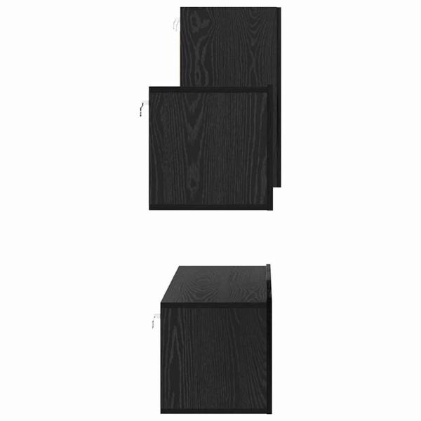 TV-Schrank-Set mit Regal Sonstiges 4 pcs Schwarz Eiche 30,5 x 30 x 60 cm