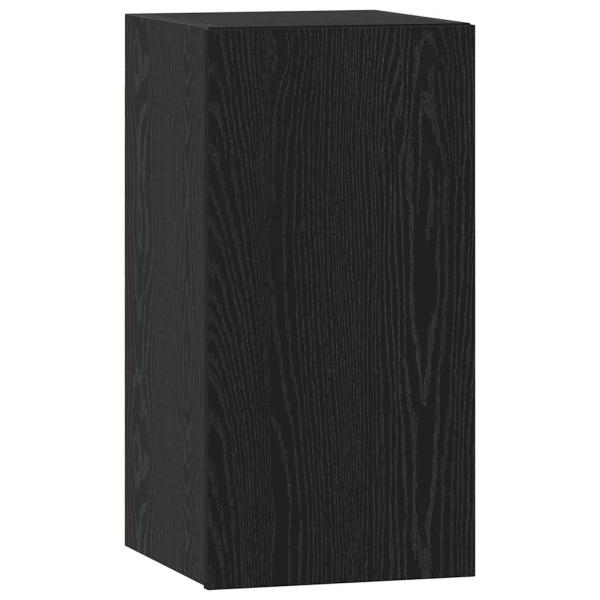 TV-Schrank-Set mit Regal 4 pcs Schwarz Eiche 120 x 30 x 30 cm