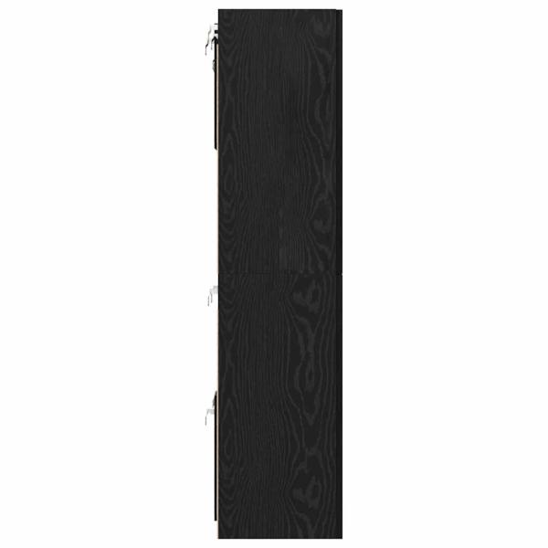 TV-Schrank-Set mit Regal 8 pcs Schwarz Eiche 181 x 30 x 120 cm