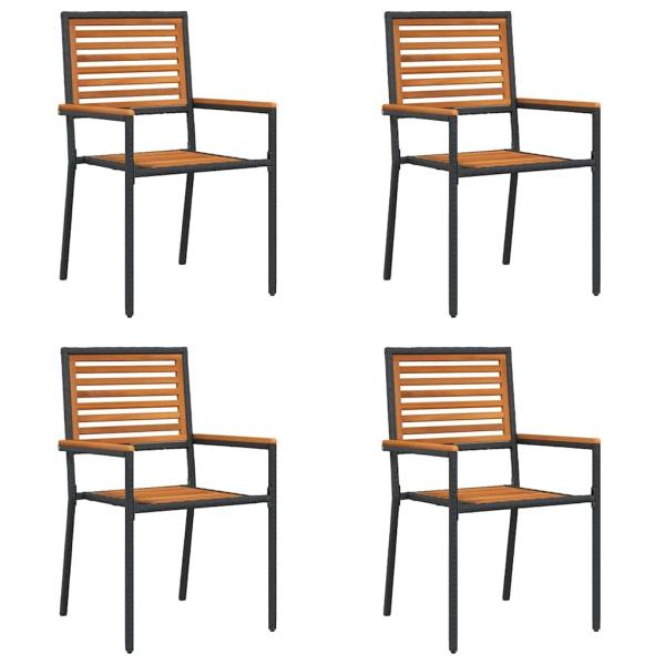 Outdoor-Stühle 4 pcs Creme, Braun
