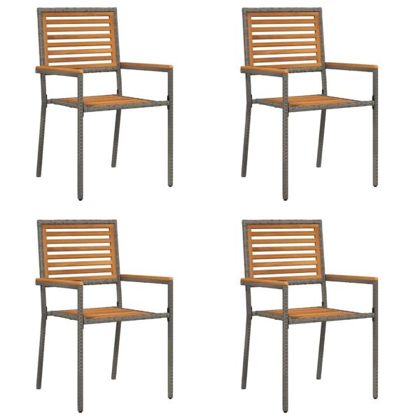 Outdoor-Stühle 4 pcs Grau, Braun