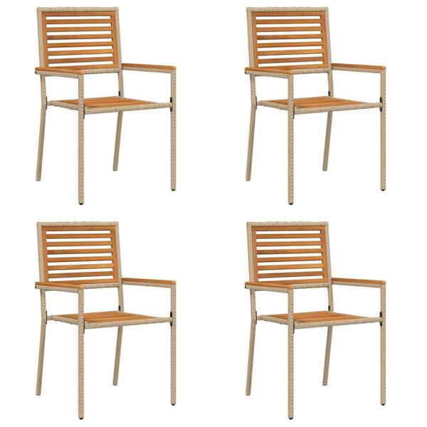 Outdoor-Stühle 4 pcs Creme, Braun