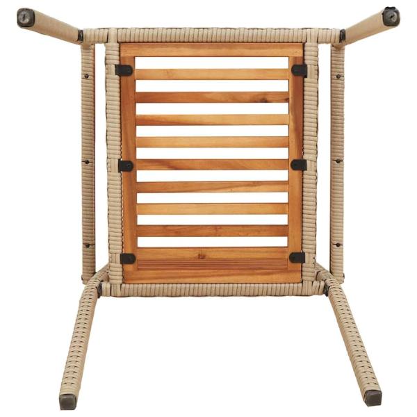 Outdoor-Stühle 4 pcs Creme, Braun